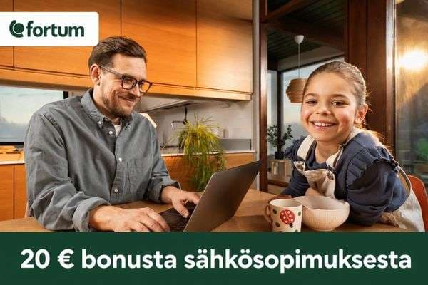 Fortum: 20 € bonusta sähkösopimuksesta